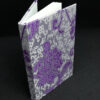 A5 Fabric Covered Purple and Silver Chinese Silk Plain Page Notebook