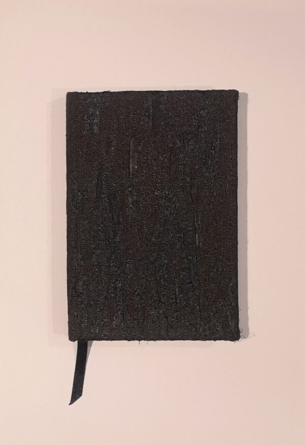 A5 Fabric Covered Black & Brown Textured Plain Page Notebook