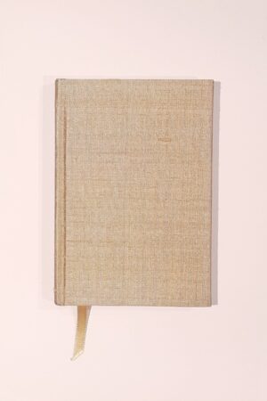 A5 Fabric Covered Gold Plain Page Notebook