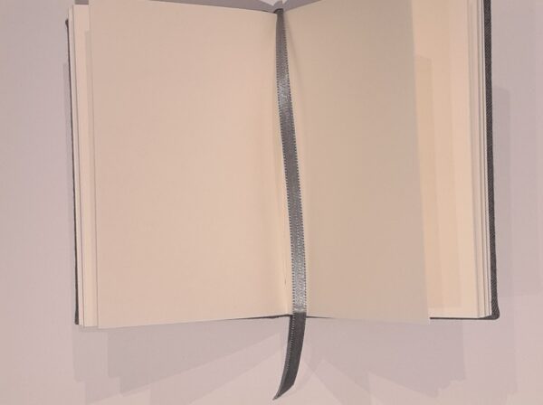 A5 Fabric Covered Grey Plain Page Notebook - Image 8