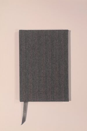 A5 Fabric Covered Grey Plain Page Notebook