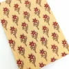 A5 Fabric Covered Organic Cotton Red Hand Print Plain Page Notebook - Image 3