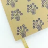 A5 Fabric Covered Organic Cotton Purple Hand Print Notebook - Image 4