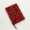 A5 Fabric Covered Red Poppy Cotton Plain Page Notebook - Image 3