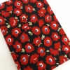 A5 Fabric Covered Red Poppy Cotton Plain Page Notebook - Image 2