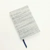 A5 Fabric Covered Black & White Wool Plain Page Notebook - Image 4