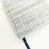 A5 Fabric Covered Black & White Wool Plain Page Notebook - Image 2