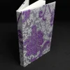 A5 Fabric Covered Purple and Silver Chinese Silk Plain Page Notebook - Image 3