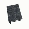 A5 Fabric Covered Black Velvet Devore Plain Page Notebook - Image 2