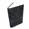 A5 Fabric Covered Black Velvet Devore Plain Page Notebook