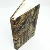 A5 Fabric Covered African Wood Carved Print Cotton Plain Page Notebook - Image 2