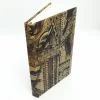 A5 Fabric Covered African Wood Carved Print Cotton Plain Page Notebook