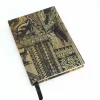 A5 Fabric Covered African Wood Carved Print Cotton Plain Page Notebook - Image 4