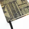 A5 Fabric Covered African Wood Carved Print Cotton Plain Page Notebook - Image 5