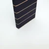 A5 Fabric Covered Navy Wide Stripe Plain Page Notebook - Image 6