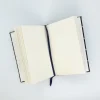 A5 Fabric Covered Navy Wide Stripe Plain Page Notebook - Image 10